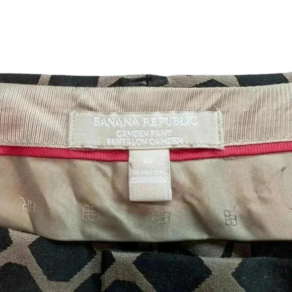 Banana Republic Camden-Fit Jacquard Ankle Pant Beige Black Straight Women's 10 - Picture 6 of 12